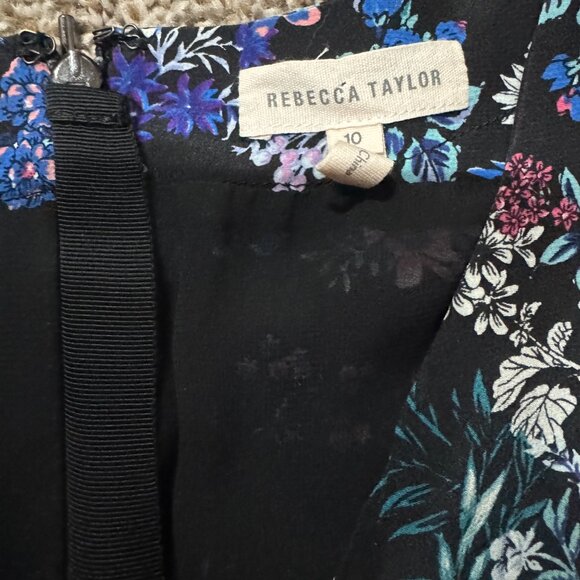 Rebecca Taylor Alice Silk Floral Print Mini Dress Size 10 - Picture 2 of 7